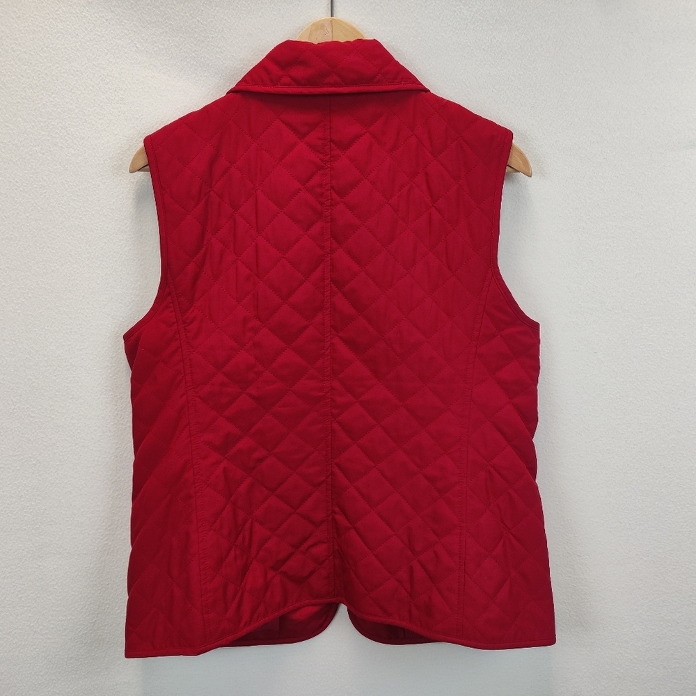 Talbots Red Lightweight Quilted Zip Front Red Vest - Picture 2 of 8